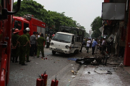 Hiện trường vụ nổ. Ảnh: Minh Đức
