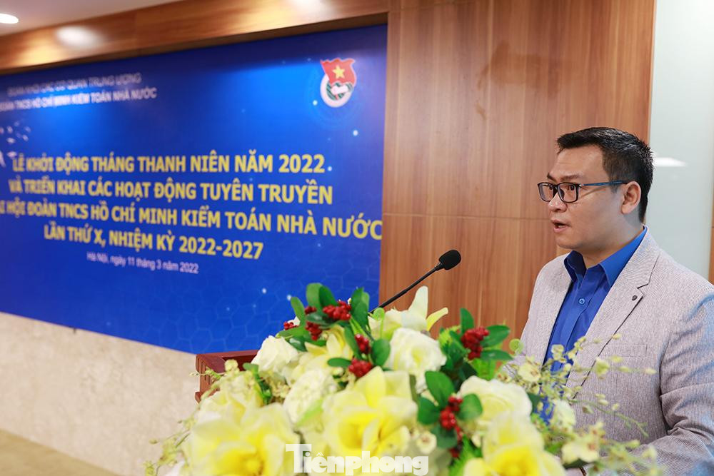 Đồng chí Ngô Đạt Trí phát biểu tại buổi lễ khởi động Tháng Thanh niên năm 2022