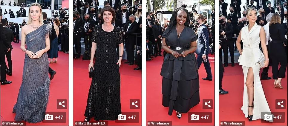 Từ trái qua phải: Nhà báo Nataly Osmann, các nữ diễn viên Irene Jacob và Aissa Maiga, và ca sĩ Priscilla Betti.