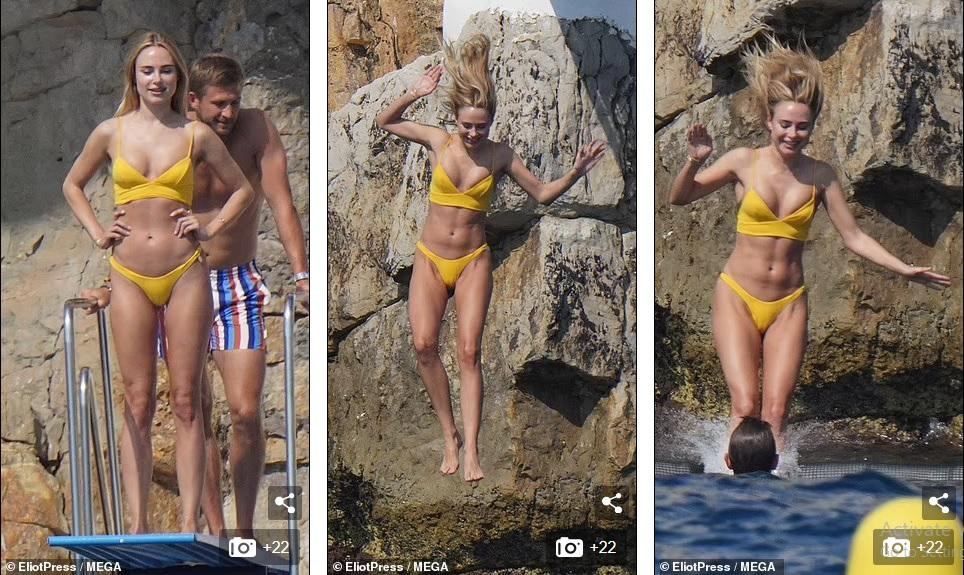 Cô nổi bật trong bộ bikini màu vàng rực rỡ bé xíu khoe thân hình cực phẩm, không chút mỡ thừa, vòng hai còn nổi rõ cơ "6 múi". Ngôi sao truyền hình Anh còn sở hữu làn da rám nắng quyến rũ, khỏe khoắn. Cô nổi bật trong bộ bikini màu vàng rực rỡ bé xíu khoe thân hình cực phẩm, không chút mỡ thừa, vòng hai còn nổi rõ cơ "6 múi". Ngôi sao truyền hình Anh còn sở hữu làn da rám nắng quyến rũ, khỏe khoắn.