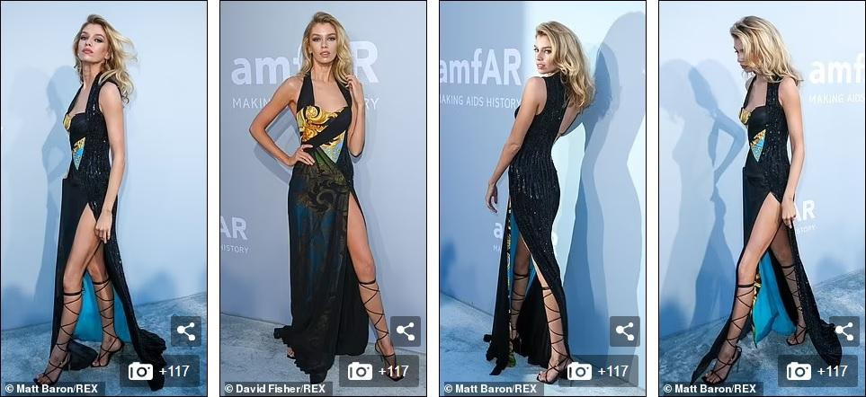 Thiên thần Victoria's Secret Stella Maxwell khoe chân dài thẳng tắp với đầm xẻ tà cao vút.