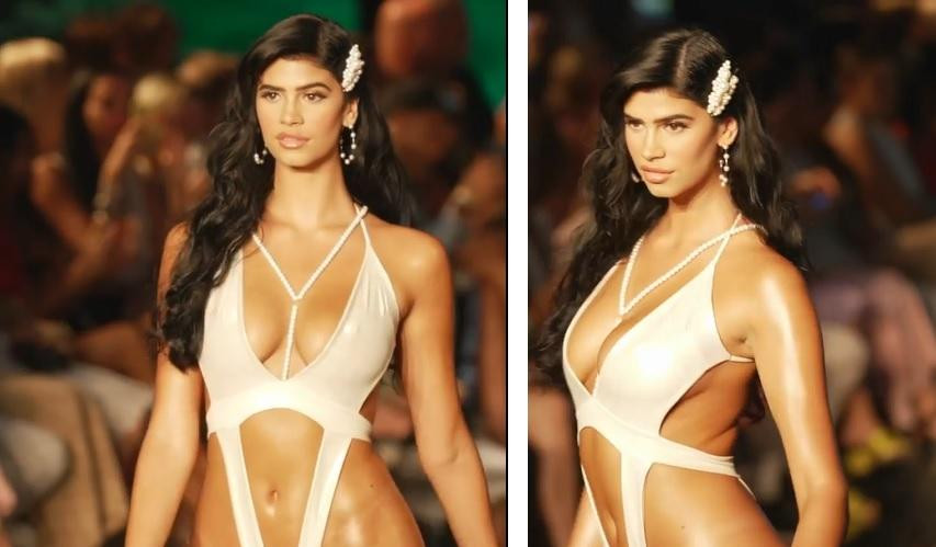 Không chỉ sở hữu thân hình &quot;đồng hồ cát&quot;, Lucciana còn có chiều cao ấn tượng 1m77. Làn da nâu rám nắng quyến rũ cùng gương mặt xinh đẹp và hình thể cực phẩm, Lucciana hứa hẹn là một trong những cái tên sáng giá ở phân khúc người mẫu nội y trong tương lai.