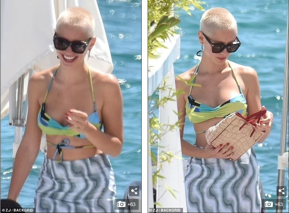 Chuyến đi chơi còn có sự tham gia của người mẫu Iris Law, con gái của tài tử Jude Law và nữ diễn viên Sadie Frost (kết hôn 1997 - 2003). "Chân dài" 21 tuổi nổi bật với mái tóc vàng ngắn cũn.