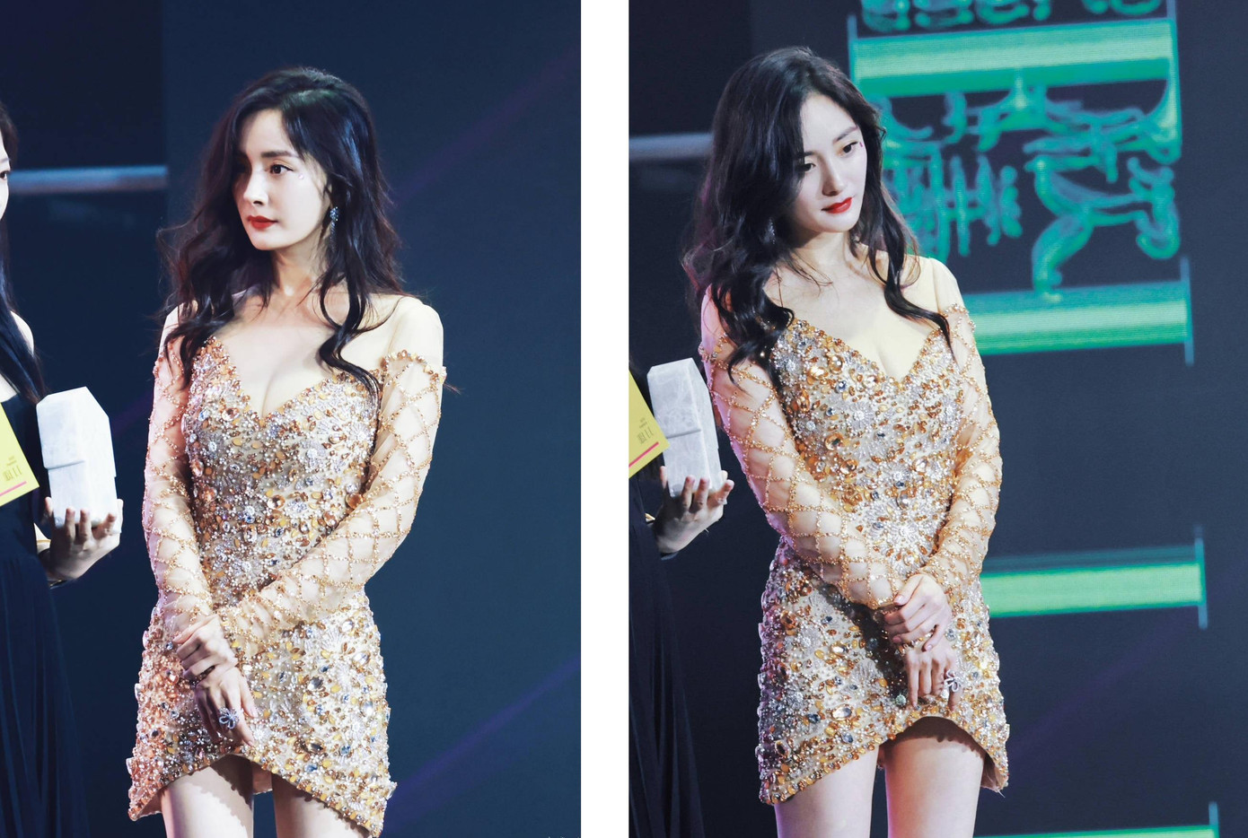 Tại sự kiện, người đẹp sinh năm 1986 trở thành tâm điểm chú ý khi mặc váy đính đá lấp lánh. Thiết kế xẻ sâu phần ngực giúp cô phô bày vòng một căng đầy, gợi cảm. Tại sự kiện, người đẹp sinh năm 1986 trở thành tâm điểm chú ý khi mặc váy đính đá lấp lánh. Thiết kế xẻ sâu phần ngực giúp cô phô bày vòng một căng đầy, gợi cảm.