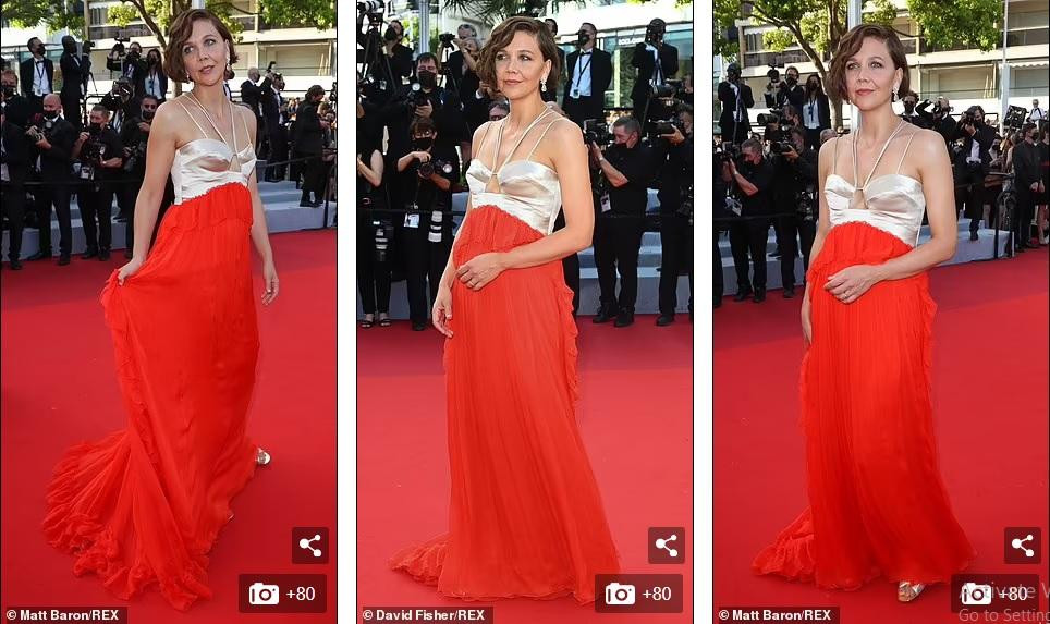 Nữ giám khảo Maggie Gyllenhaal thanh lịch với đầm "hở trên, kín dưới".