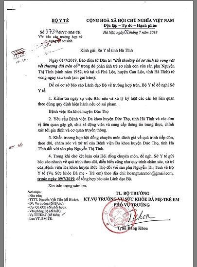 BV Đức Thọ nói gì vụ bé sơ sinh tử vong bất thường với vết đứt trên cổ ảnh 4