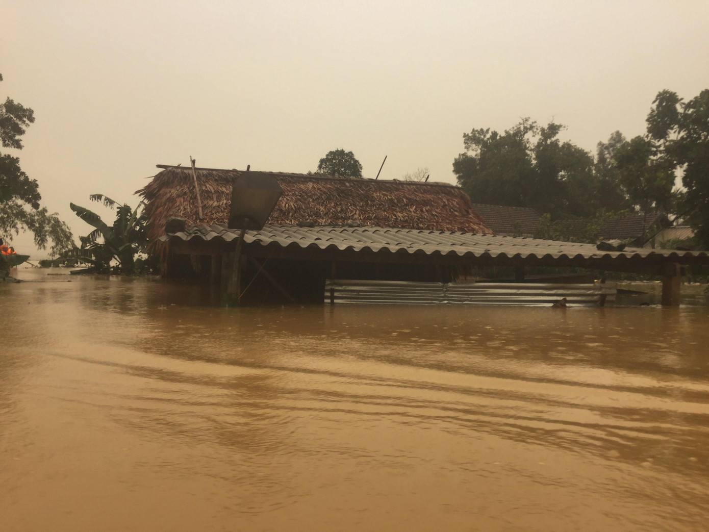 Nước ngập sâu tận nóc, dân vùng lũ ngồi mái nhà chờ nước rút ảnh 5