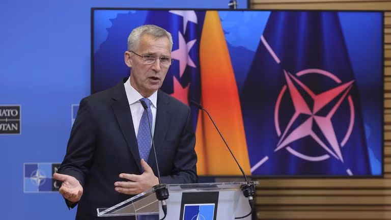 Tổng thư ký Tổ chức Hiệp ước Bắc Đại Tây Dương Jens Stoltenberg. Ảnh: AP