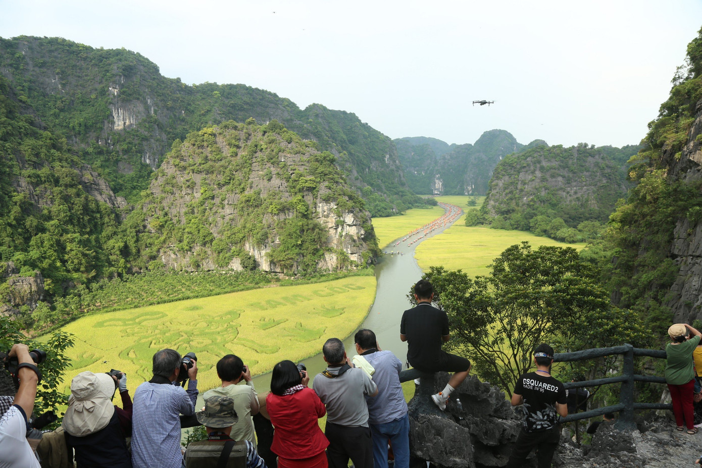 Những "thợ săn" ảnh trên cánh đồng Tam Cốc. Ảnh: Minh Đường. Những "thợ săn" ảnh trên cánh đồng Tam Cốc. Ảnh: Minh Đường.
