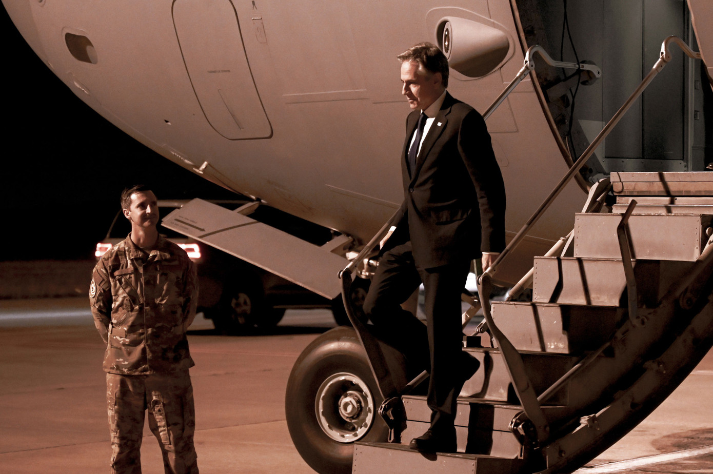 Ông Blinken đến Ankara (Thổ Nhĩ Kỳ) rạng sáng 6/11. Ảnh: Anadolu Agency Ông Blinken đến Ankara (Thổ Nhĩ Kỳ) rạng sáng 6/11. Ảnh: Anadolu Agency