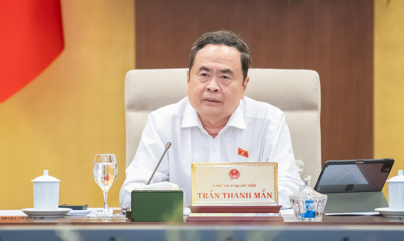 Chủ tịch Quốc hội Trần Thanh Mẫn phát biểu tại phiên họp. Ảnh: QH