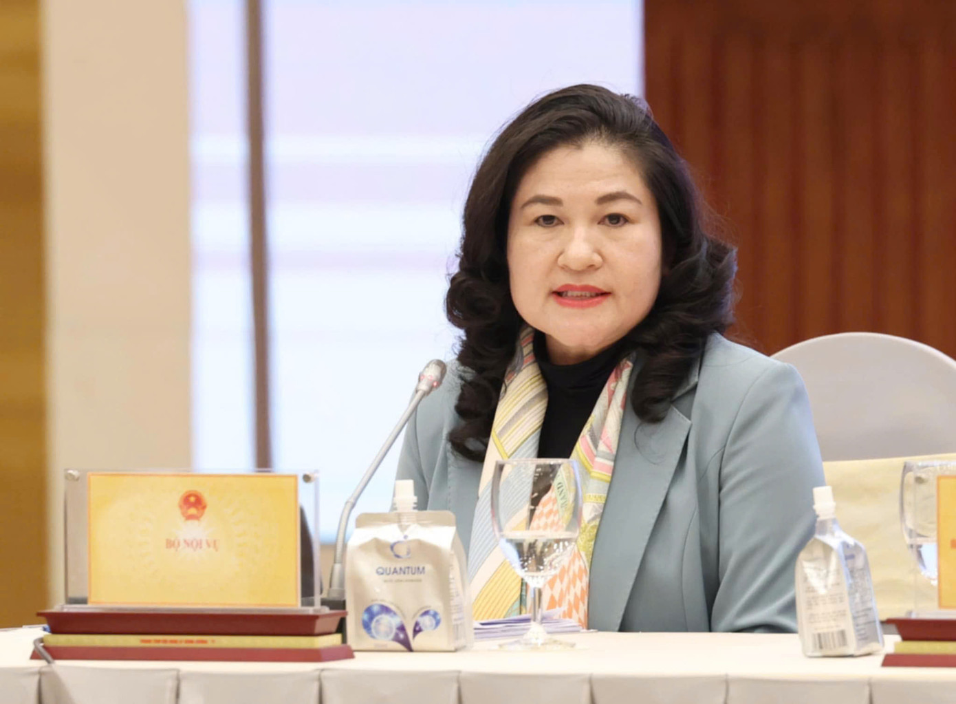 Thứ trưởng Bộ Nội vụ Nguyễn Thị Hà tại họp báo. Ảnh: PV Thứ trưởng Bộ Nội vụ Nguyễn Thị Hà tại họp báo. Ảnh: PV