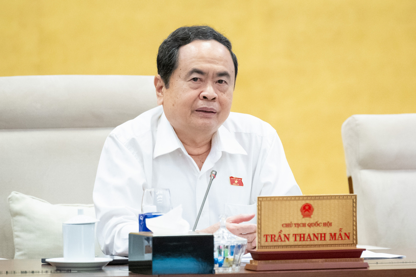 Chủ tịch Quốc hội Trần Thanh Mẫn phát biểu tại phiên họp. Ảnh: QH. Chủ tịch Quốc hội Trần Thanh Mẫn phát biểu tại phiên họp. Ảnh: QH.