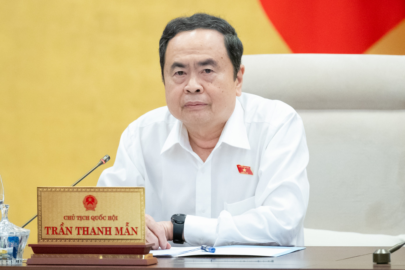 Chủ tịch Quốc hội Trần Thanh Mẫn phát biểu tại phiên họp. Ảnh: QH Chủ tịch Quốc hội Trần Thanh Mẫn phát biểu tại phiên họp. Ảnh: QH