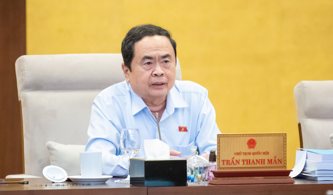 Chủ tịch Quốc hội Trần Thanh Mẫn phát biểu tại phiên họp. Ảnh: QH Chủ tịch Quốc hội Trần Thanh Mẫn phát biểu tại phiên họp. Ảnh: QH