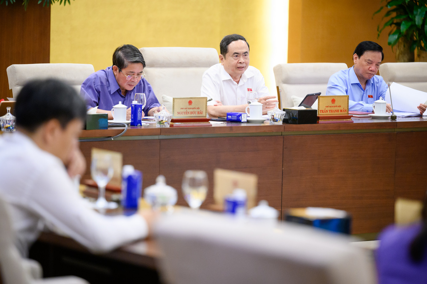 Chủ tịch Quốc hội Trần Thanh Mẫn phát biểu tại phiên họp. Ảnh: QH