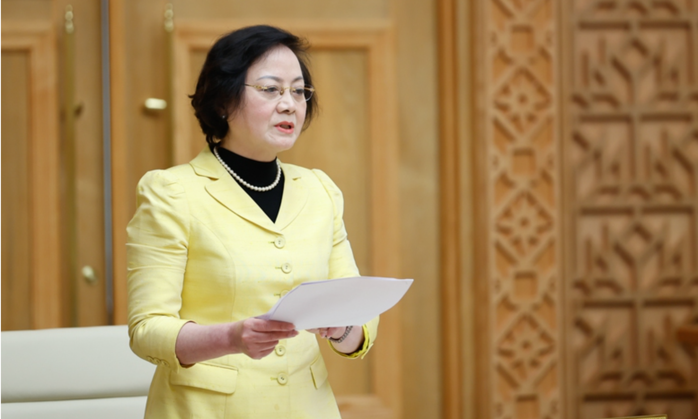 Bộ trưởng Nội vụ Phạm Thị Thanh Trà tại phiên họp. Ảnh: Nhật Bắc.