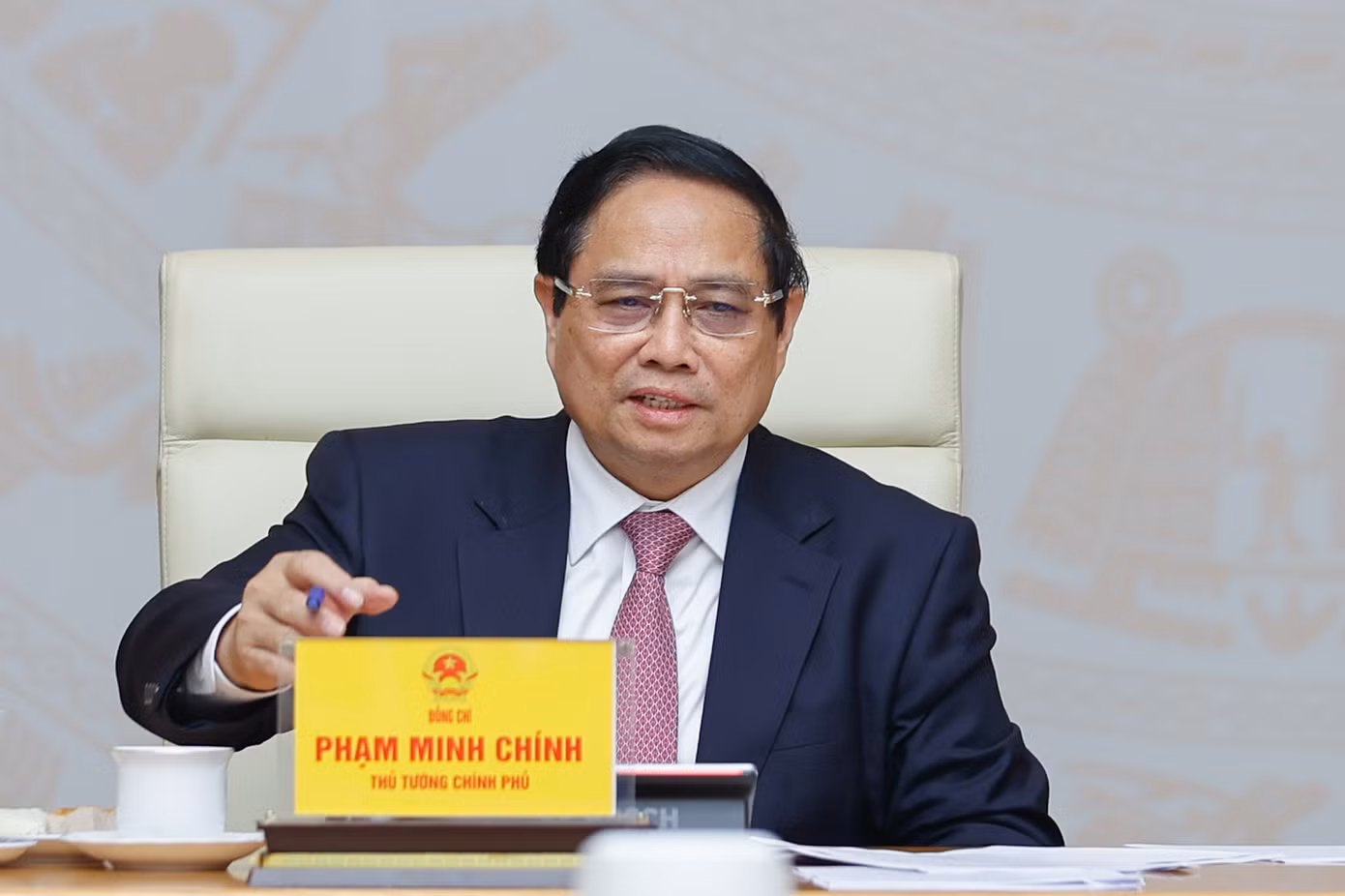 Thủ tướng Phạm Minh Chính phát biểu tại cuộc họp. Ảnh: Nhật Bắc Thủ tướng Phạm Minh Chính phát biểu tại cuộc họp. Ảnh: Nhật Bắc