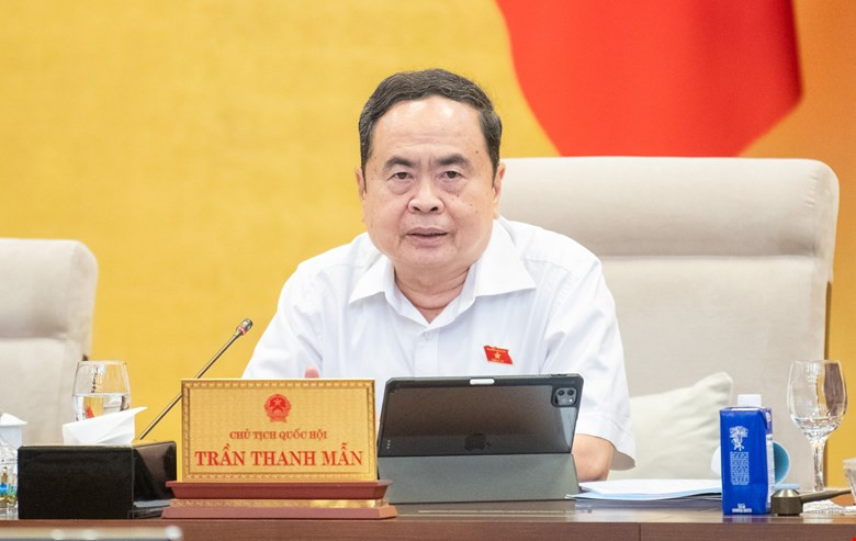 Chủ tịch Quốc hội Trần Thanh Mẫn phát biểu tại phiên họp. Ảnh: QH. Chủ tịch Quốc hội Trần Thanh Mẫn phát biểu tại phiên họp. Ảnh: QH.