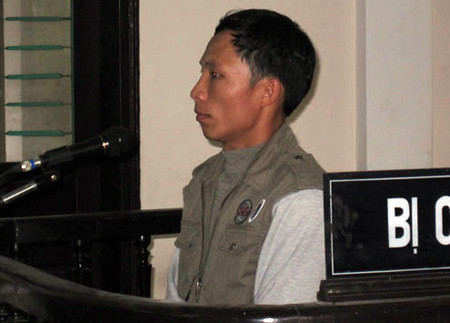 Phạm Huy Nghĩa tại phiên tòa. Ảnh: N.Khoa