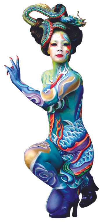 Một tác phẩm tại Festival Body Painting Thế giới 2010