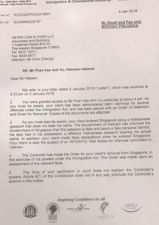 ICA Singapore thẳng thừng từ chối luật sư của Vũ ‘nhôm’ ảnh 1