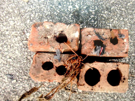 Để thi thể không bị nổi lên, vợ chồng Hiệp và Lư buộc 4 viên gạch vào thi thể bà Mai. Để thi thể không bị nổi lên, vợ chồng Hiệp và Lư buộc 4 viên gạch vào thi thể bà Mai