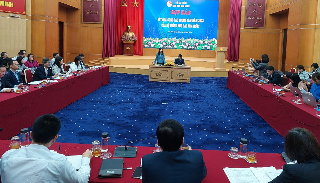 Kho bạc Nhà nước tổ chức họp báo kết quả công tác trọng tâm năm 2023. Kho bạc Nhà nước tổ chức họp báo kết quả công tác trọng tâm năm 2023.