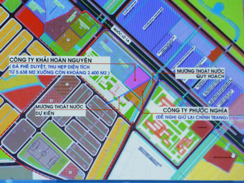 Sơ đồ khu đất "một đứa con gái đem gả hai nơi". Sơ đồ khu đất