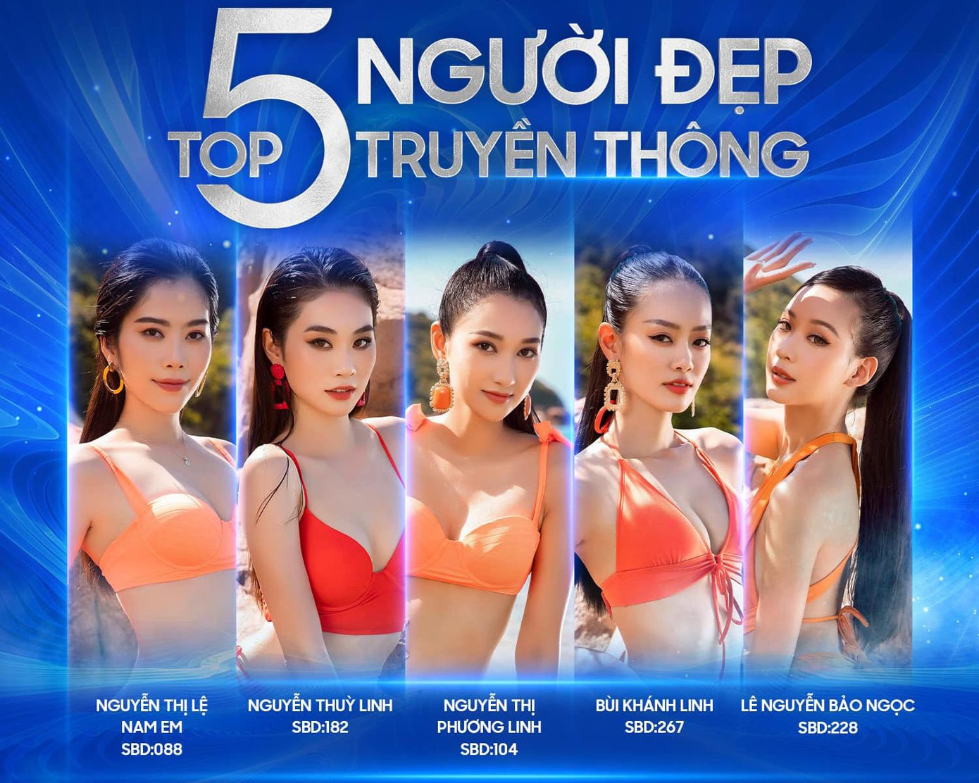 Top 5 Người đẹp Truyền thông tính đến sáng ngày 25/7.