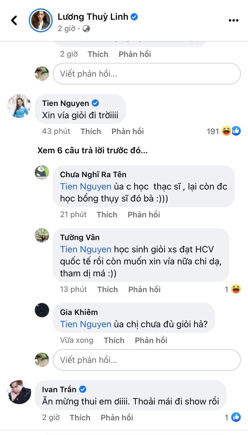 Dàn Hoa hậu Việt trầm trồ trước thành tích 'khủng' của Lương Thùy Linh. Dàn Hoa hậu Việt trầm trồ trước thành tích 'khủng' của Lương Thùy Linh.