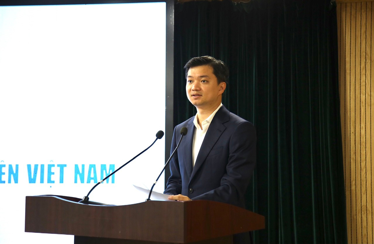 Anh Nguyễn Minh Triết - Bí thư T.Ư Đoàn, Chủ tịch T.Ư Hội SVVN phát biểu tại Hội nghị