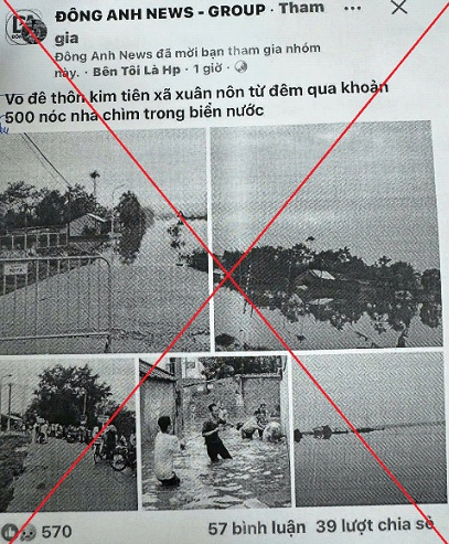 Thông tin sai sự thật được đăng tải lên hội nhóm. Thông tin sai sự thật được đăng tải lên hội nhóm.