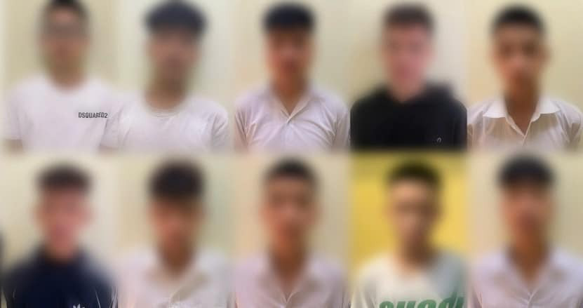 Nhóm đối tượng bị bắt giữ. Ảnh CACC