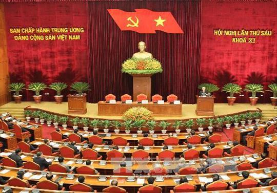 Bế mạc Hội nghị lần thứ sáu Ban Chấp hành Trung ương Đảng khoá XI. Ảnh: Thông Tấn Xã Việt Nam . Bế mạc Hội nghị lần thứ sáu Ban Chấp hành Trung ương Đảng khoá XI. Ảnh: Thông Tấn Xã Việt Nam