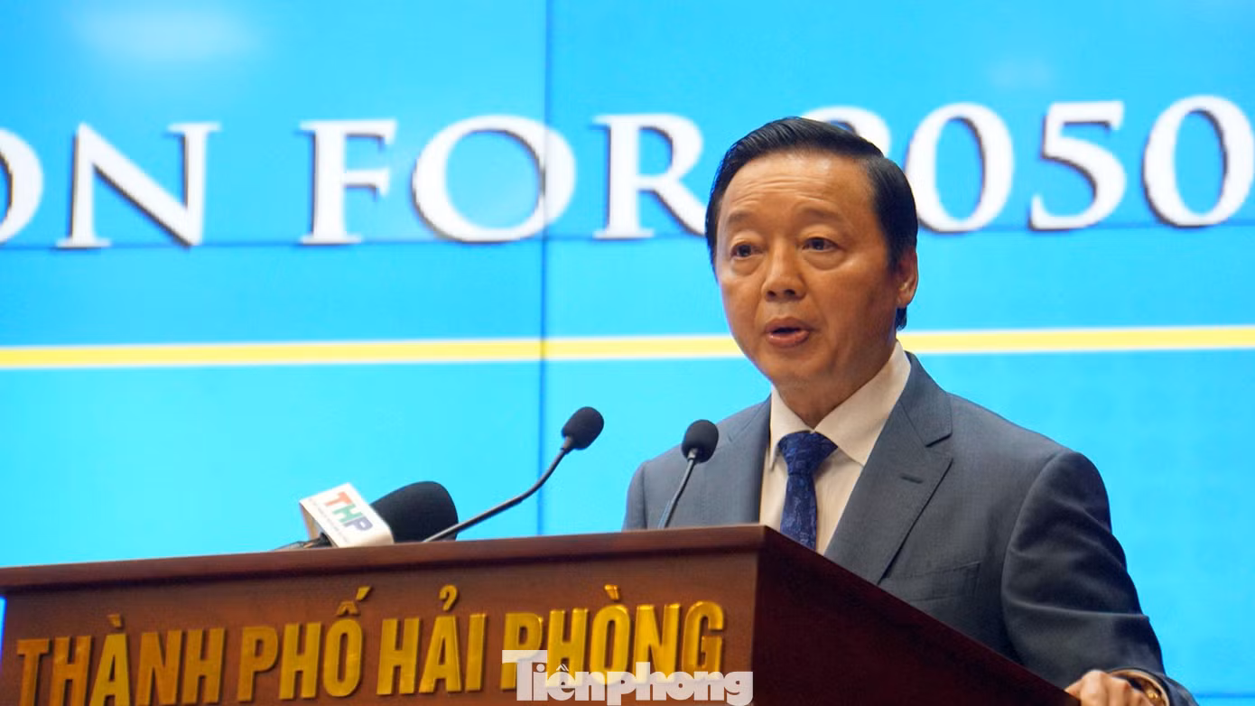Phó Thủ tướng Trần Hồng Hà phát biểu tại hội nghị công bố quy hoạch TP Hải Phòng.