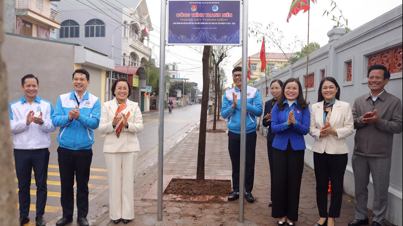 Tuổi trẻ Hưng Yên khánh thành công trình "Hàng cây thanh niên".