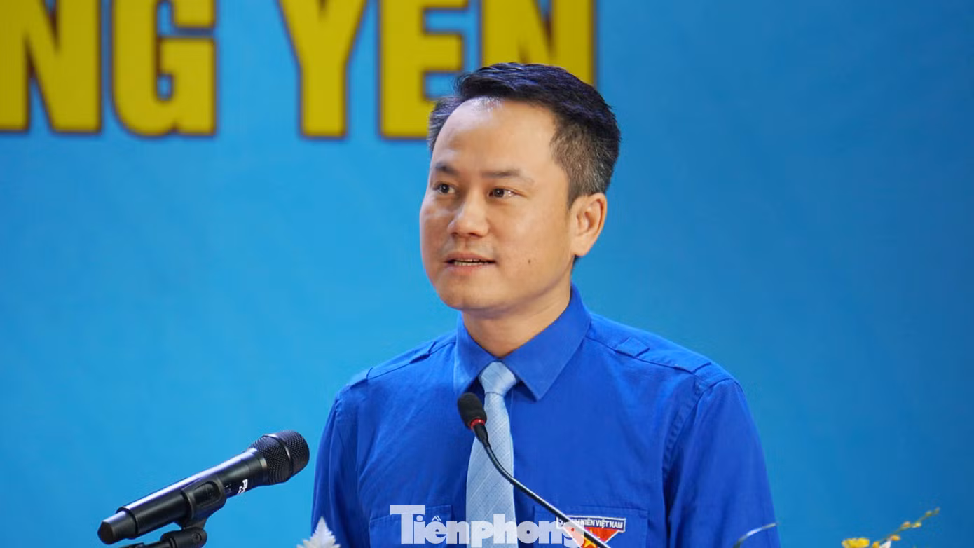 Anh Nguyễn Kim Quy - Phó Chủ tịch Thường trực Trung ương Hội LHTN Việt Nam phát biểu tại đại hội. Ảnh: Nguyễn Hoàn