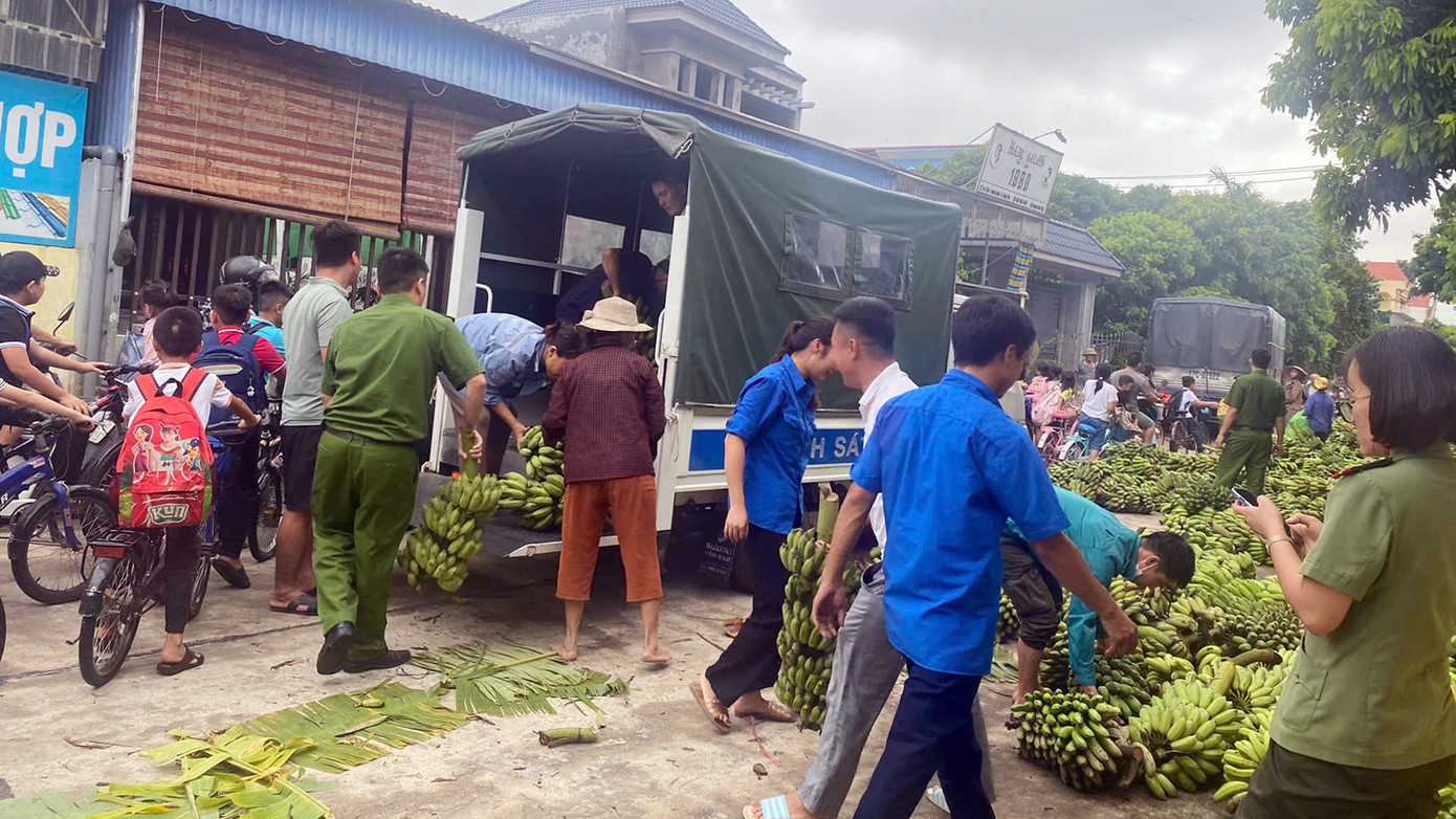 Trước đó khi bão số 3 tan, Tỉnh Đoàn Hưng Yên đã triển khai lực lượng giải cứu nông sản và kết nối, hỗ trợ giúp nông dân tiêu thụ nông sản, gồm chuối, bưởi tại một số khu vực.