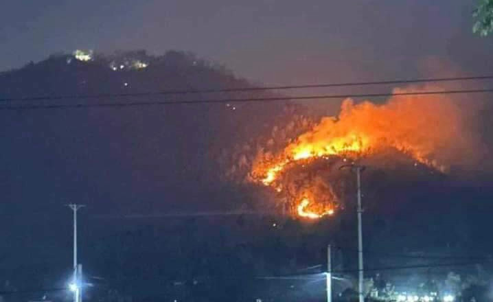 Ngọn lửa bùng lên dữ dội rực sáng cả cánh rừng ở phường An Sinh (thị xã Kinh Môn, tỉnh Hải Dương) tối 5/10. Ngọn lửa bùng lên dữ dội rực sáng cả cánh rừng ở phường An Sinh (thị xã Kinh Môn, tỉnh Hải Dương) tối 5/10.