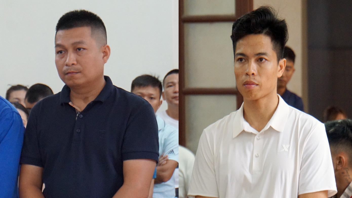 Bị cáo Trần Văn Hải và bị cáo Phạm Văn Quân.