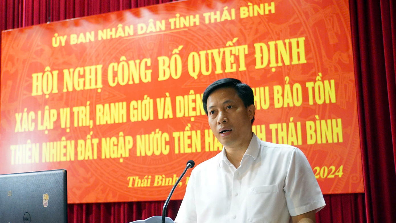 Phát biểu tại hội nghị, ông Lại Văn Hoàn - Phó Chủ tịch UBND tỉnh Thái Bình, nhấn mạnh, qua việc xác lập vị trí, ranh giới, diện tích khu bảo tồn, tỉnh Thái Bình tập trung chú trọng dành nguồn lực tiếp tục bảo tồn và phát triển khu vực bảo tồn.