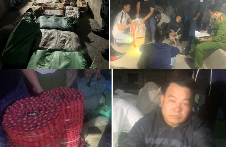 Công an huyện Thủy Nguyên bắt giữ đối tượng, thu giữ tang vật vụ án sản xuất trái phép pháo nổ.