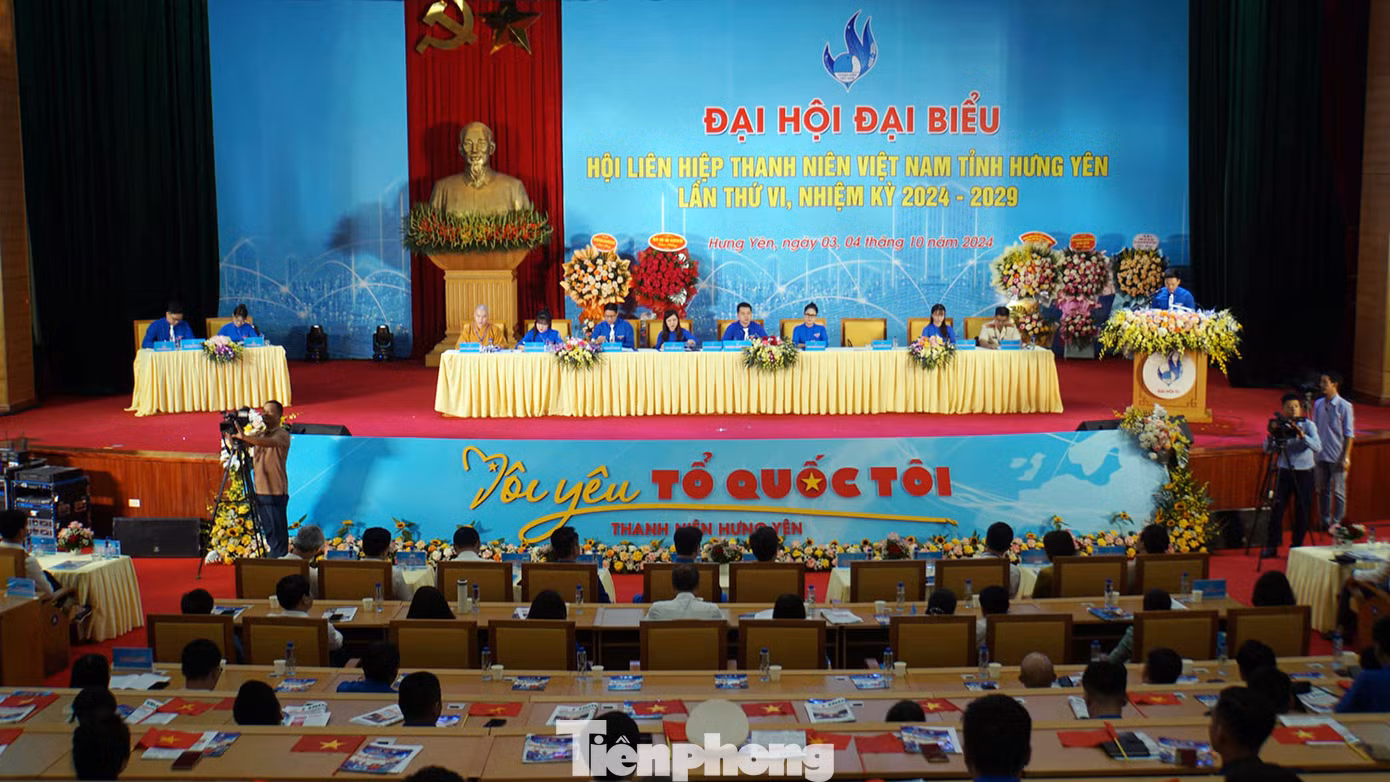 Toàn cảnh phiên trọng thể Đại hội Hội LHTN Việt Nam tỉnh Hưng Yên khóa VI, nhiệm kỳ 2024-2029. Ảnh: Nguyễn Hoàn