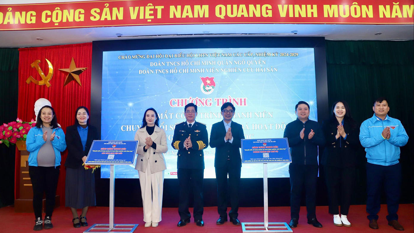 Lễ ra mắt công trình thanh niên “Chuyển đổi số trong quảng bá hoạt động nghiên cứu khoa học” tại nhà bảo tàng sinh vật biển và phòng trưng bày ngư cụ Viện nghiên cứu Hải sản.