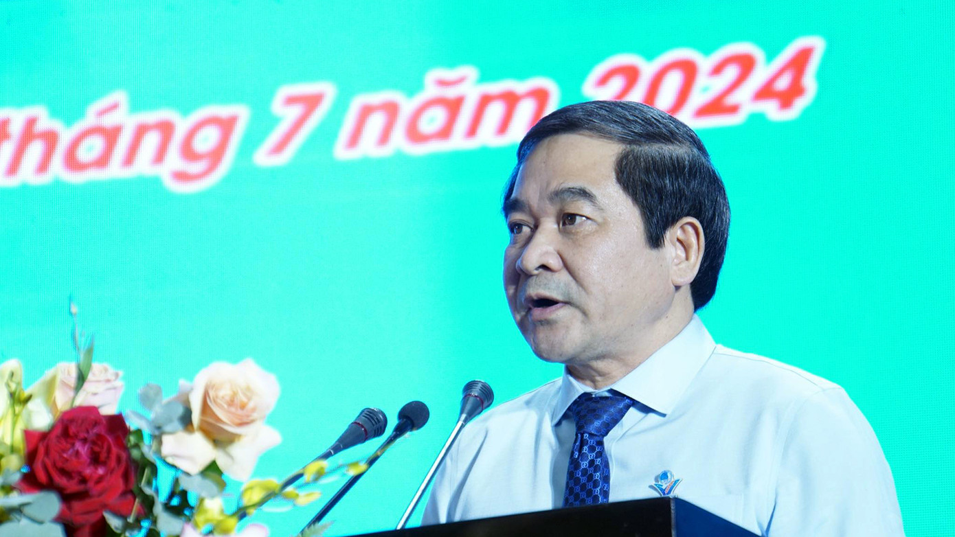 Ông Nguyễn Tiến Thành – Phó Bí thư Thường trực Tỉnh ủy Thái Bình phát biểu tại Đại hội.