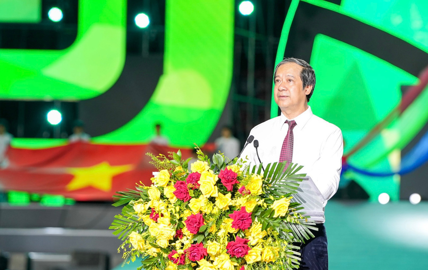 Bộ trưởng Bộ GD&ĐT Nguyễn Kim Sơn phát biểu tại buổi khai mạc Hội khỏe Phù Đổng toàn quốc lần thứ X. Bộ trưởng Bộ GD&ĐT Nguyễn Kim Sơn phát biểu tại buổi khai mạc Hội khỏe Phù Đổng toàn quốc lần thứ X.