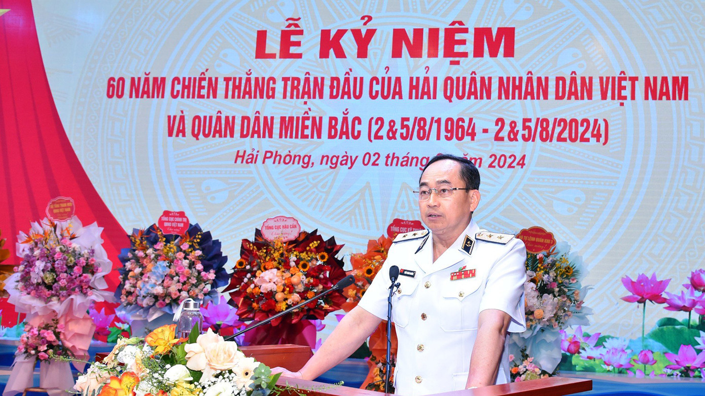 Phó Đô đốc Trần Thanh Nghiêm - Tư lệnh Quân chủng Hải quân, ôn lại bối cảnh lịch sử, diễn biến, kết quả và ý nghĩa to lớn của chiến thắng ngày 2 và 5/8/1964. Phó Đô đốc Trần Thanh Nghiêm - Tư lệnh Quân chủng Hải quân, ôn lại bối cảnh lịch sử, diễn biến, kết quả và ý nghĩa to lớn của chiến thắng ngày 2 và 5/8/1964.