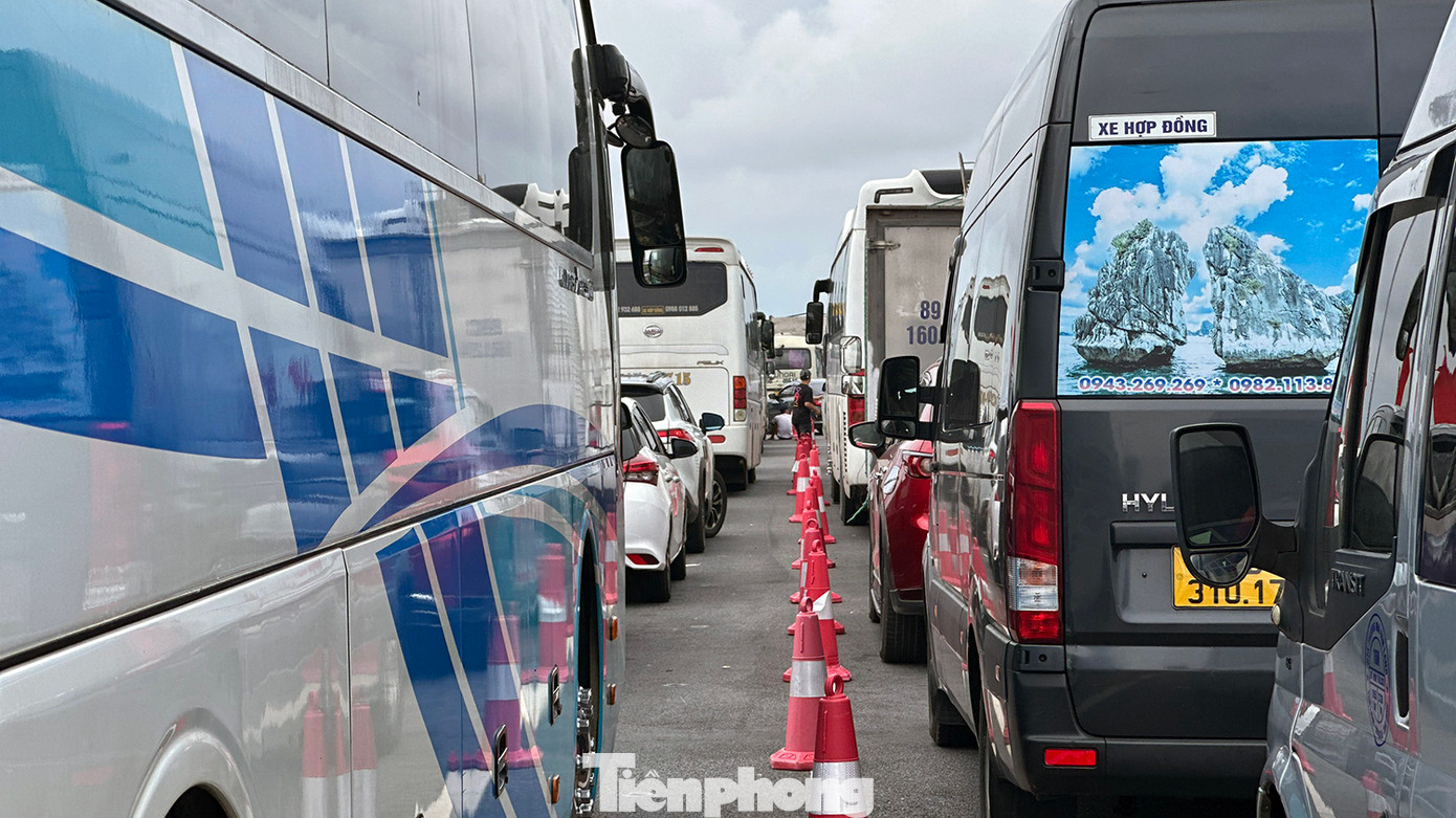 Sự cố khiến đường dẫn ra Bến phà Đồng Bài để ra đảo Cát Bà ùn tắc, giao thông tê liệt trong nhiều giờ. Sự cố khiến đường dẫn ra Bến phà Đồng Bài để ra đảo Cát Bà ùn tắc, giao thông tê liệt trong nhiều giờ.