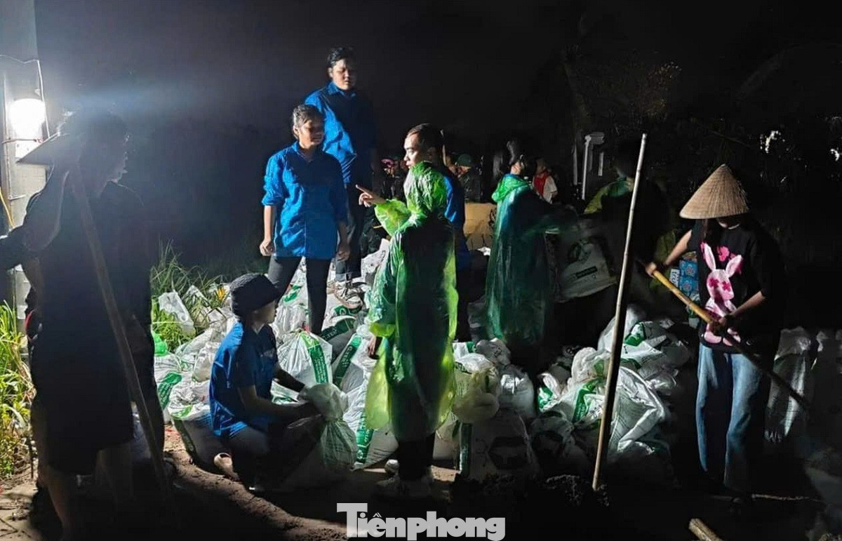 Lực lượng quân đội, công an, dân quân tự vệ, đoàn viên thanh niên cùng người dân xuyên đêm đắp đê ngăn lũ. Trong khoảng một tuần, lực lượng chức năng đã sử dụng gần 20.000 bao cát để gia cố, đắp đê ngăn lũ tại xã Đại Bản.